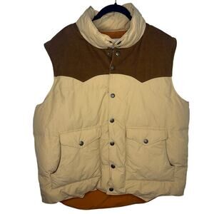 Schaefer Outfitter Western Corduroy Nylon Puffer Vest Size XL Neutral Snaps